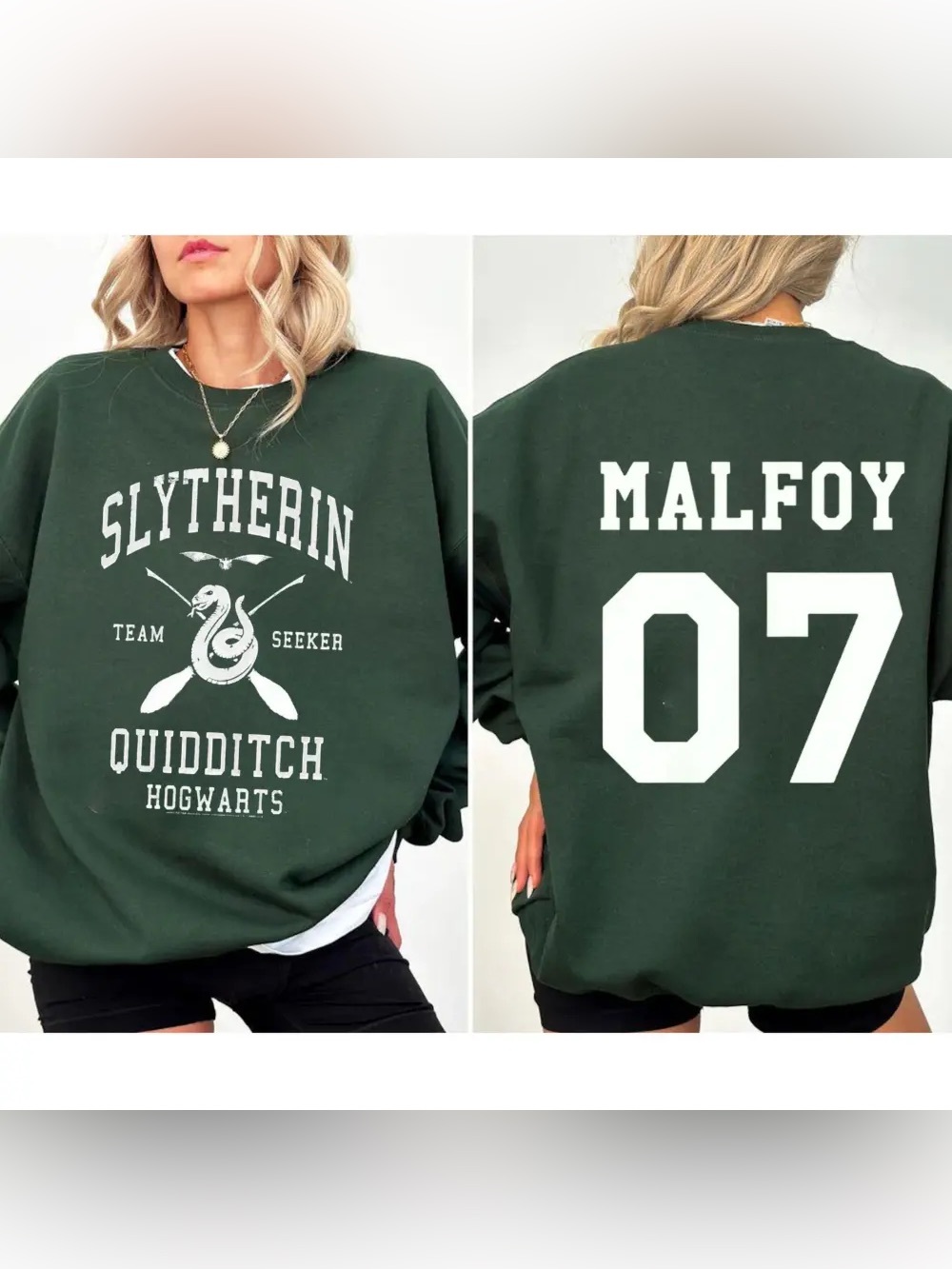 Slytherin Green Crewneck Sweater - Quidditch Team